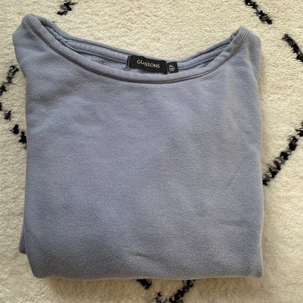 Glassons blue Raw Edge Sweatshirt (color: OCEAN DESERT)